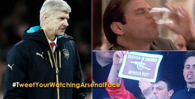 Arsenal terčom posmeškov na Twitteri. Fanúšikovia používajú hashtag # Tweet Your Watching Arsenal Face