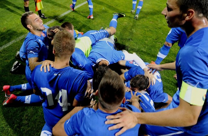 Gólová radosť zo zápasu kvalifikácie ME 2013 Slovensko - Kazachstan