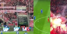 VIDEO: Debakel, hanebný transparent a komédia na ihrisku: Všetko pokazili fanúšikovia Bayernu