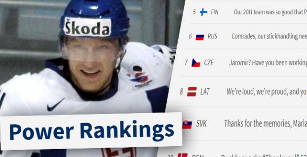 Posledný Power ranking IIHF 2018