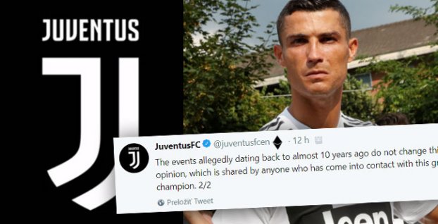Stanovisko Juventusu ku kauze Ronaldo a znásilnenie