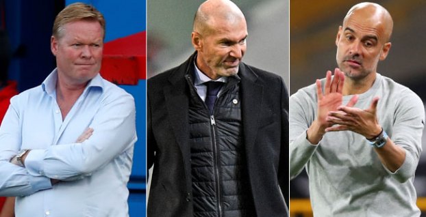 Koeman, Zidane, Guardiola