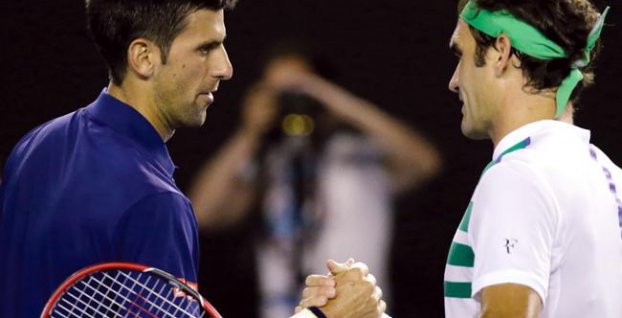Novak Djokovič a Roger Federer 