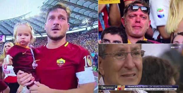 VIDEO: Slzy v Ríme tiekli potokom. Francesco Totti sa dojímavo lúčil s kariérou
