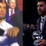 VIDEO: Ronaldo sleduje Messiho ako si preberá trofej pre najlepšieho útočníka